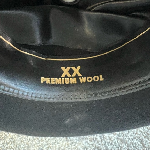 Resistol Black‎ XX Wool Black Cowboy Western Hat Made in USA, 55, 6 7/8 main image 9